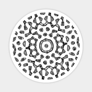 Abstract Op Art Quasicrystals Vintage Waves Mandala Magnet